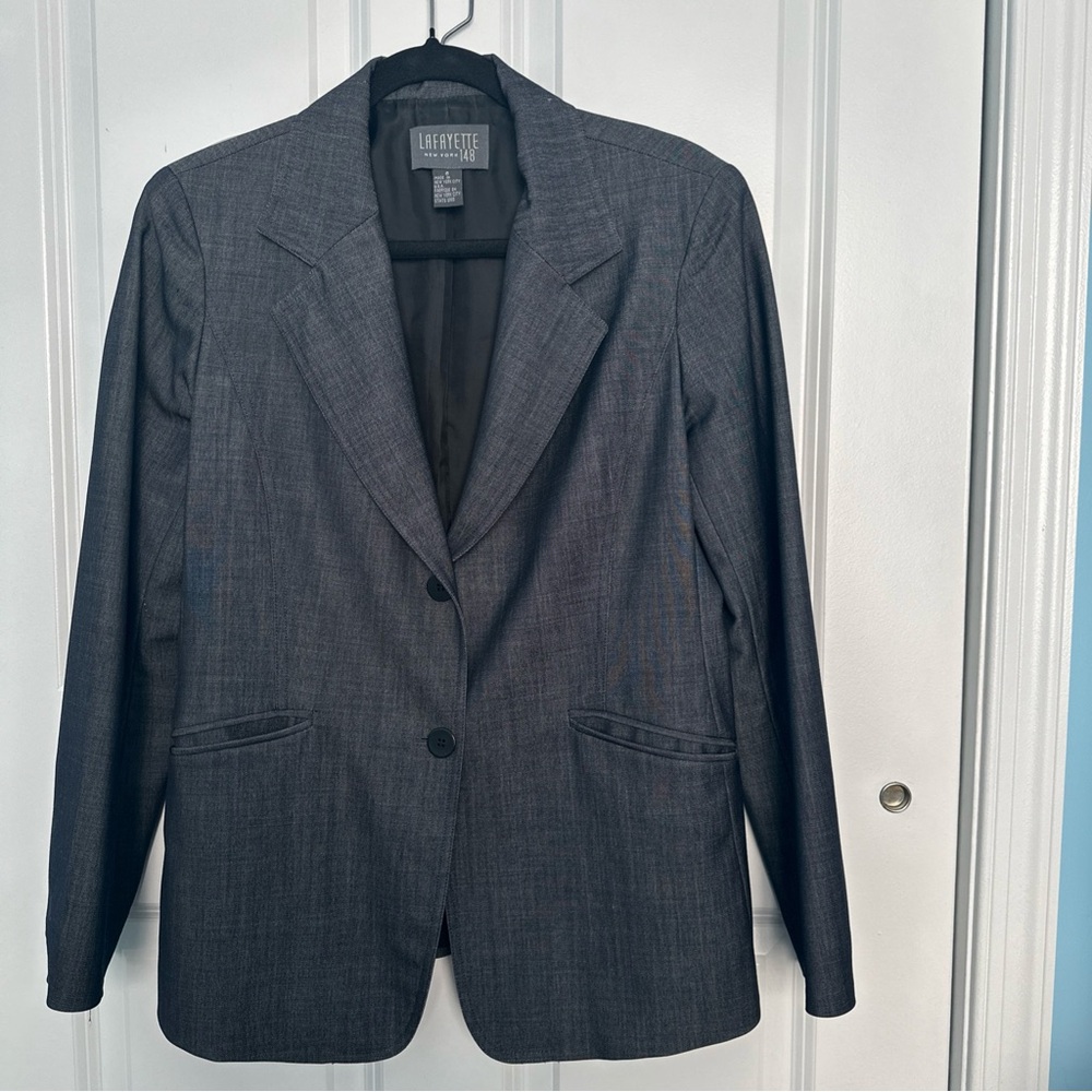 Lafayette 148 NY Women’s Career Blazer Dk Gray 97% Wool Sz 6 USA MADE